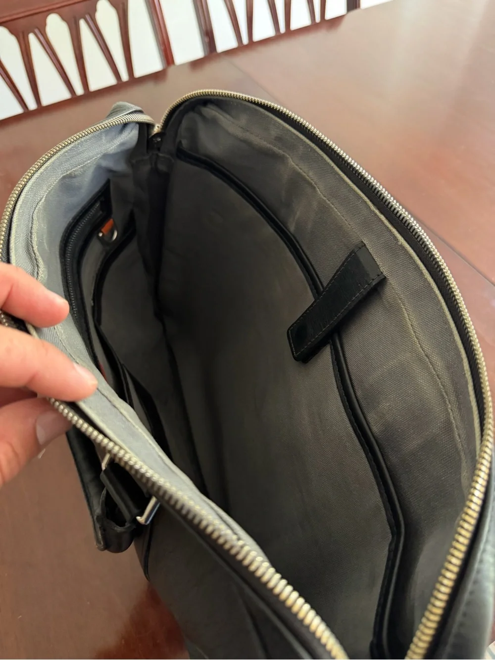 Shinola Black Leather Computer Briefcase with Removable Strap